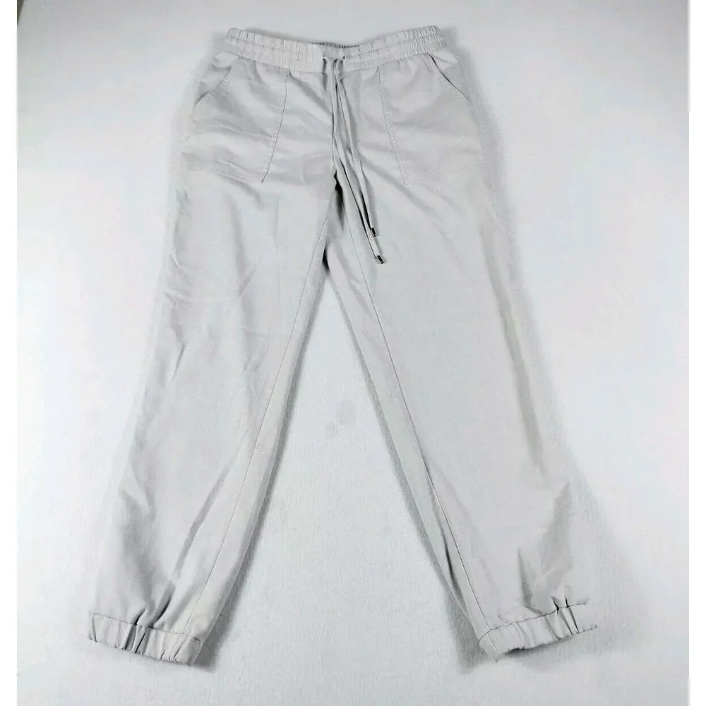 Nine West Sweatpants Womens Medium Light Grey Ankle Classiccore Minimalist Basic
